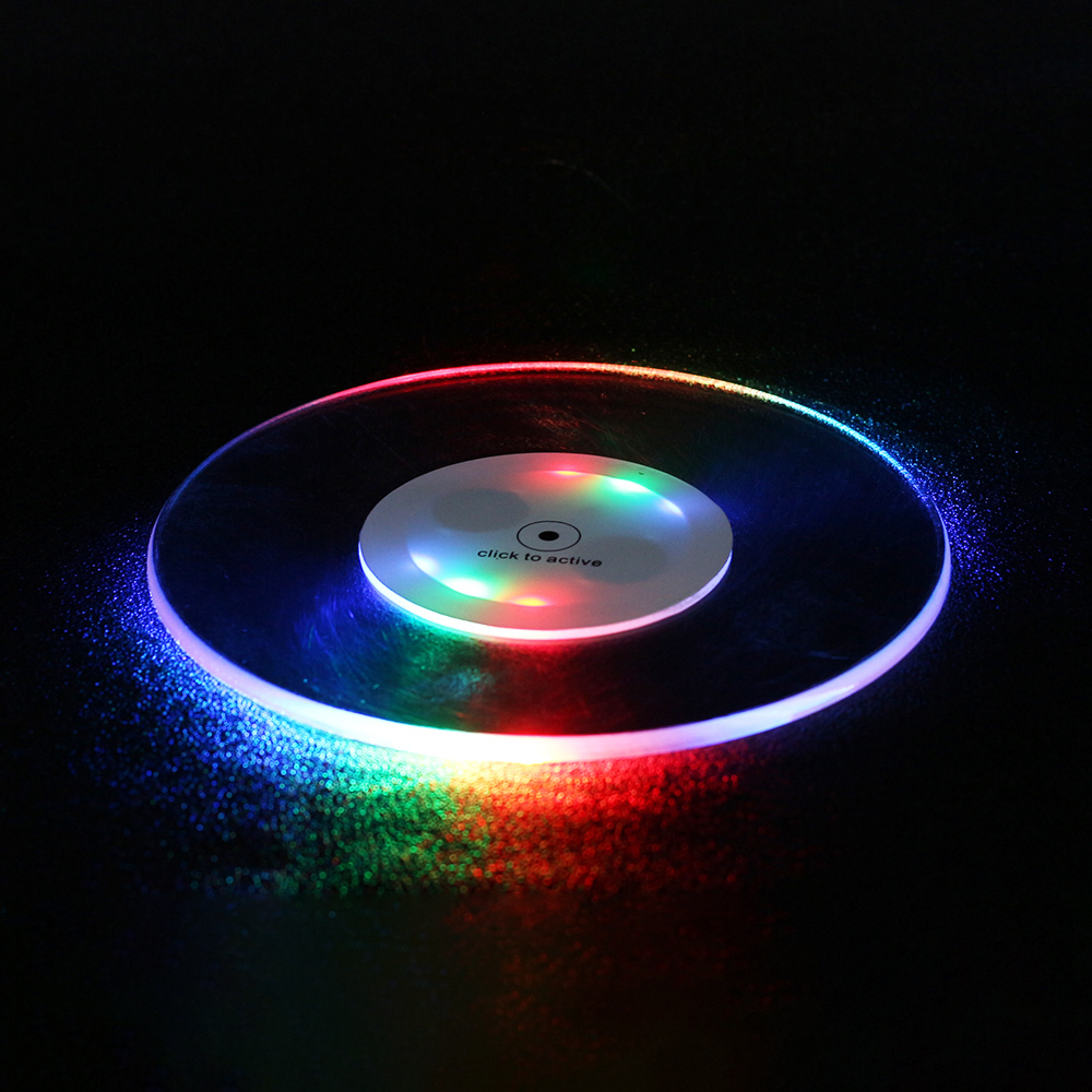 GFLAI Transparent LED RGB Coaster Custom Logo
