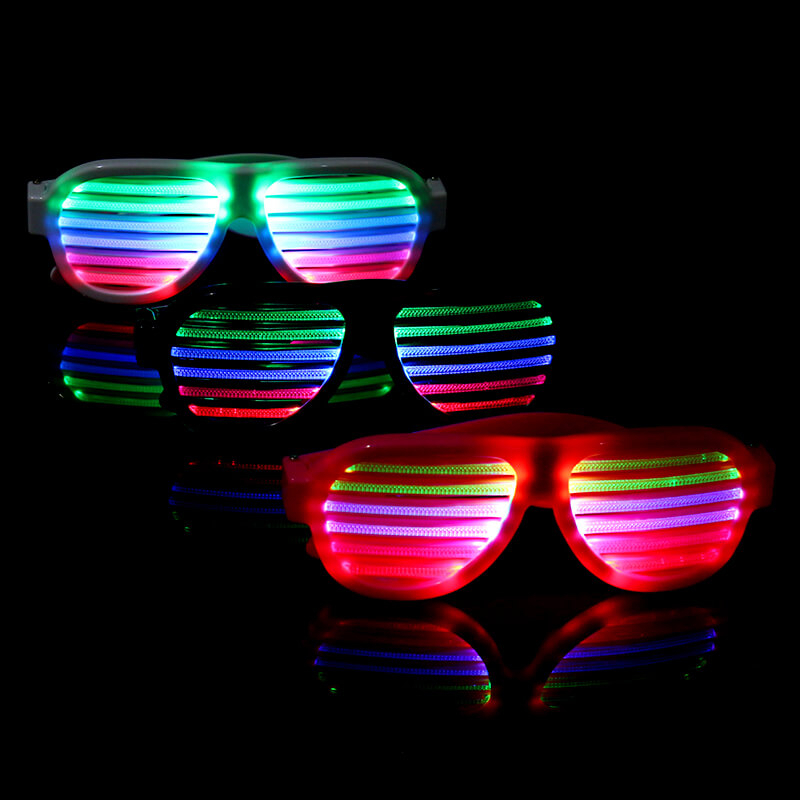 Sound Activated LED Glasses with Rechargeable Battery