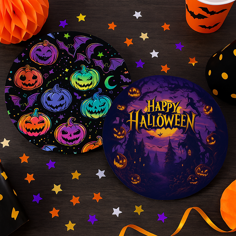 9-Inch Creative Ghost Pumpkin Disposable Paper Plates