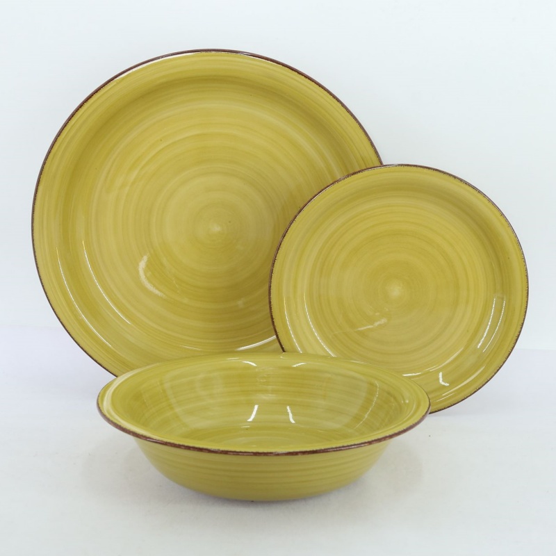 Happy Go 18-Piece Handpainted Dinner Set for 4