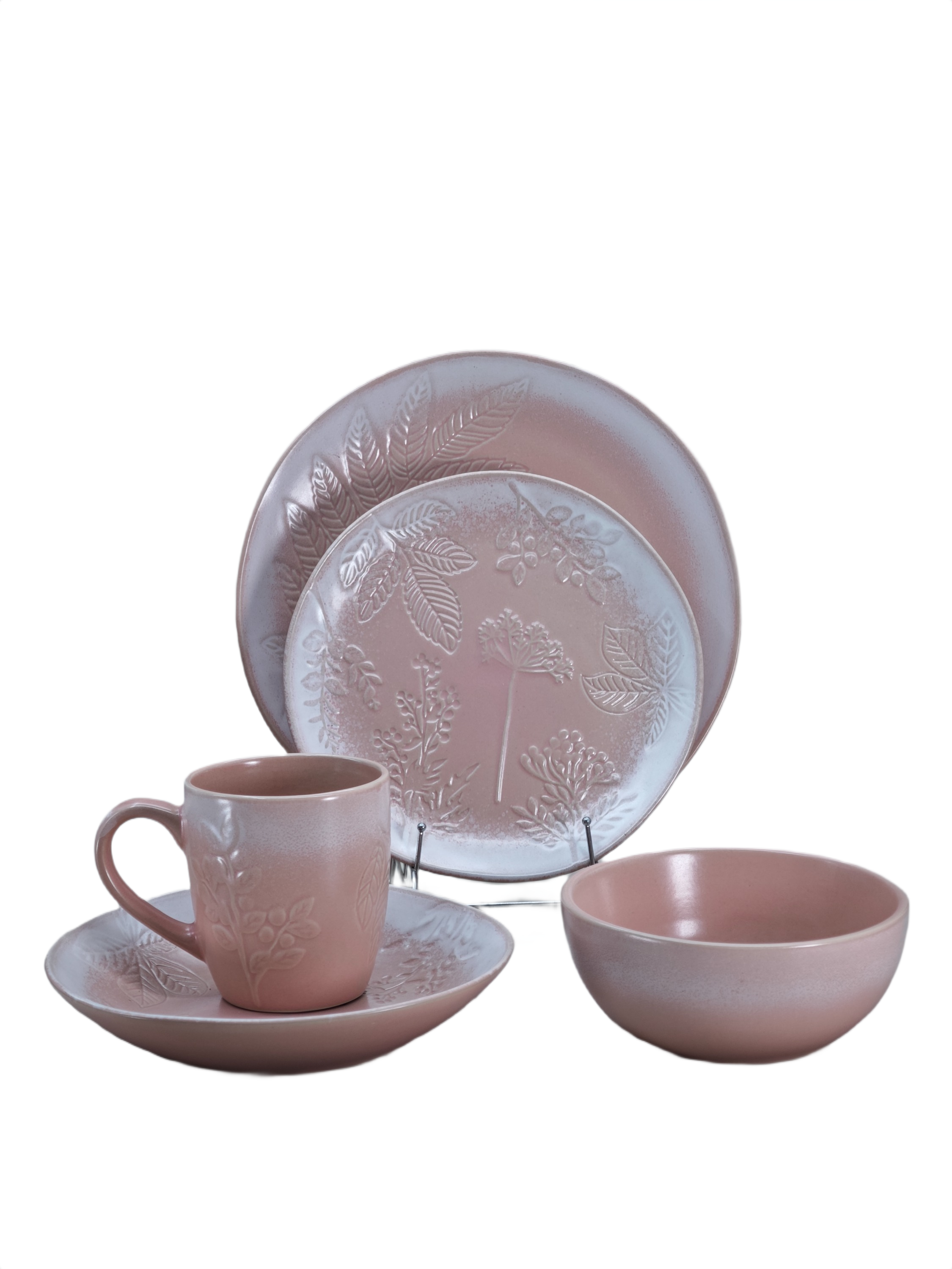 Relief Ceramic Tableware Set of 5