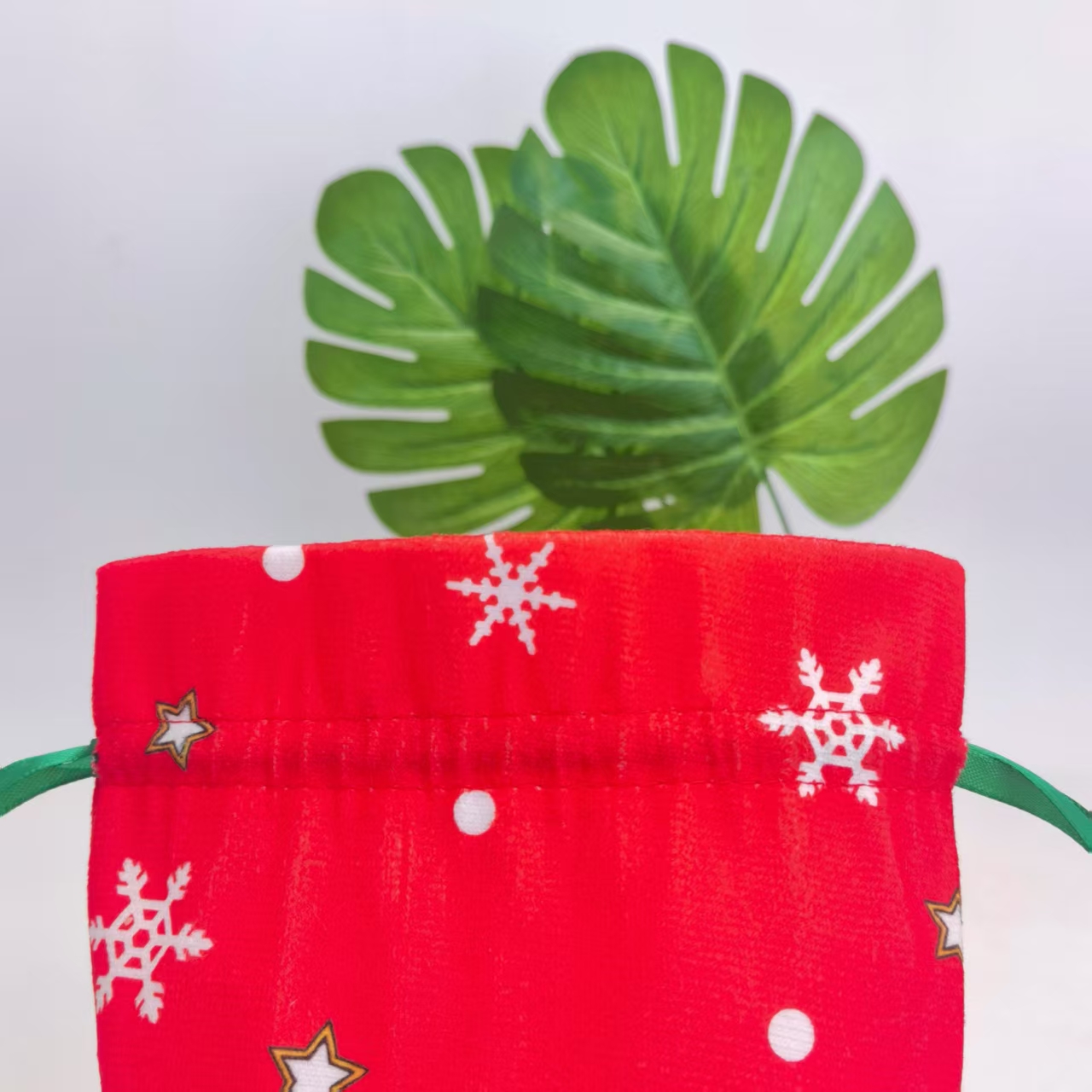 Christmas Snowman Printed Drawstring Bag