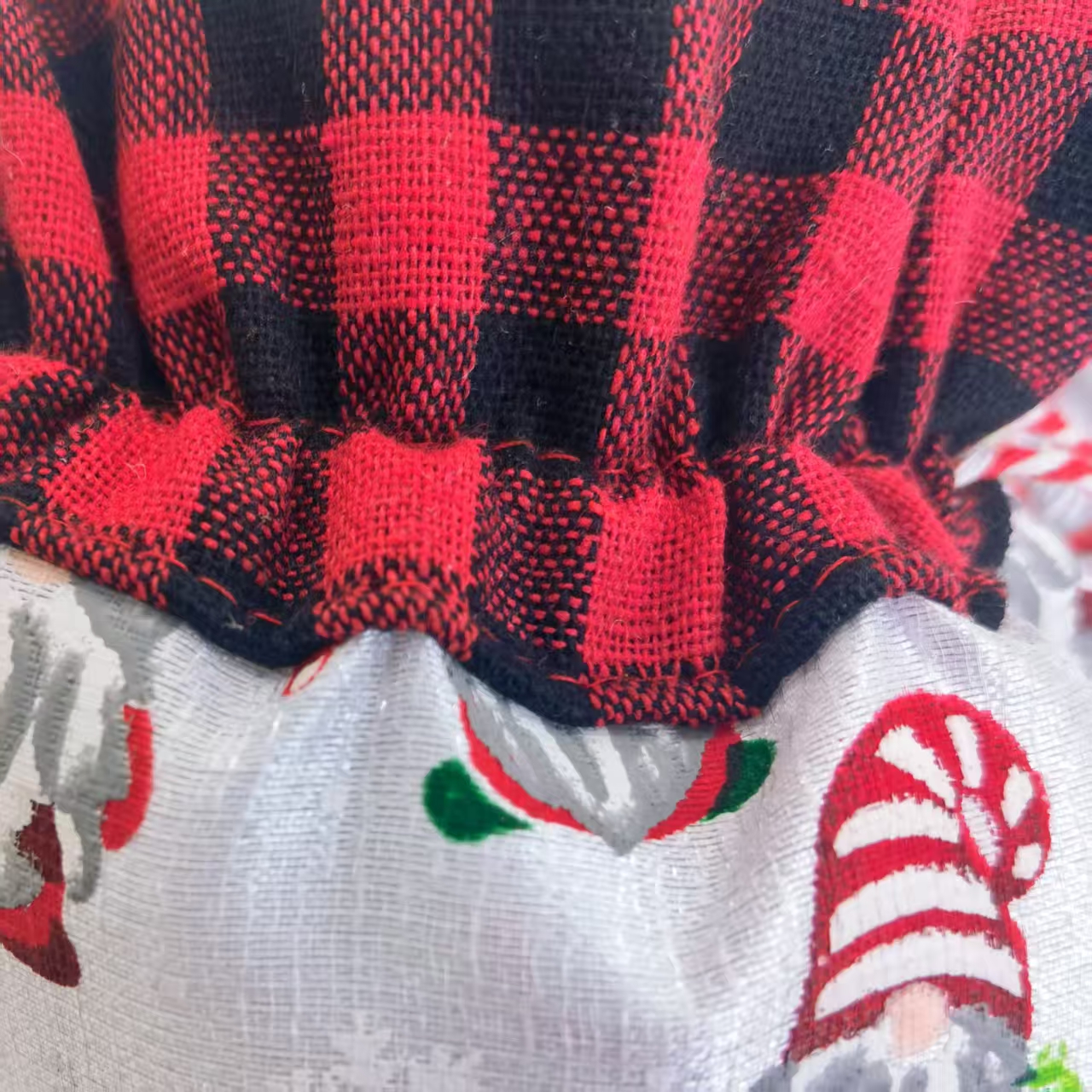 Santa Claus Head Printed Drawstring Bag