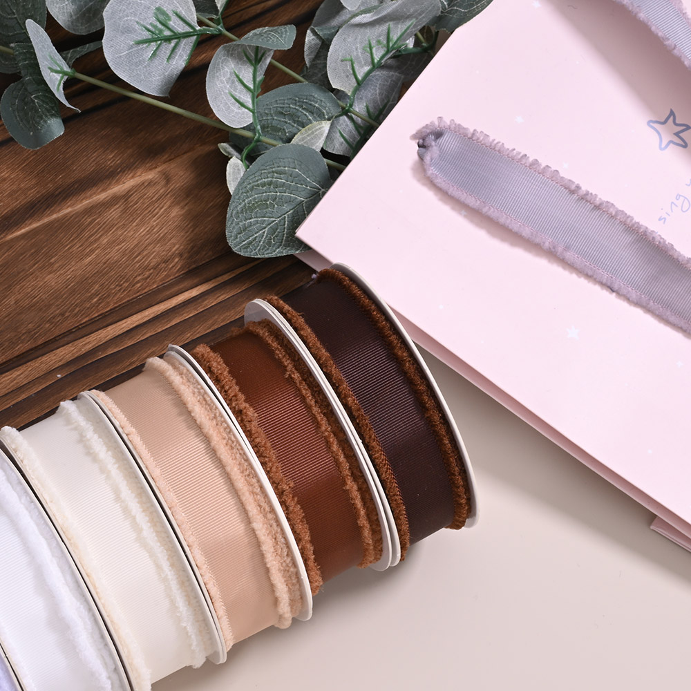 25mm Grosgrain Ribbon with Soft Fringe Edge