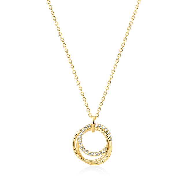 HIBI S925 Sterling Silver Necklace with Cubic Zirconia