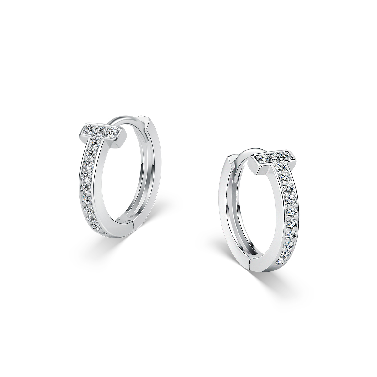 HIBI Brand S925 Sterling Silver Cubic Zirconia Earrings