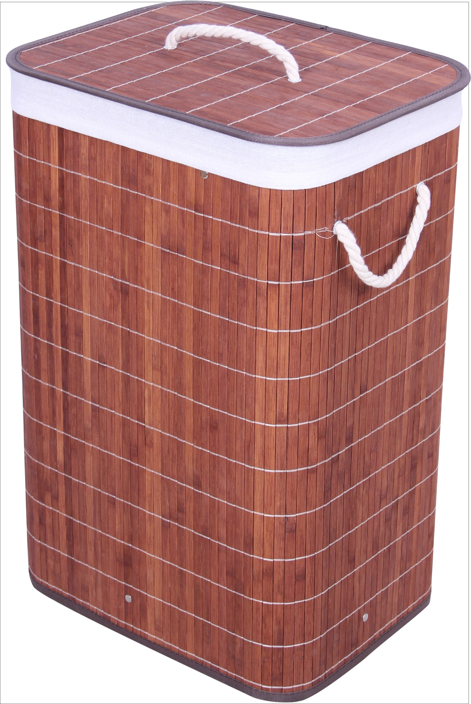 Rectangular Bamboo Laundry Hamper Basket