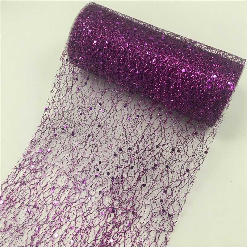 6 Inch Glitter Sequin Tulle Rolls Polyester Mesh