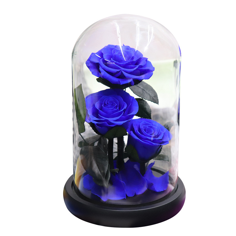 Triple Preserved Rose Glass Dome
