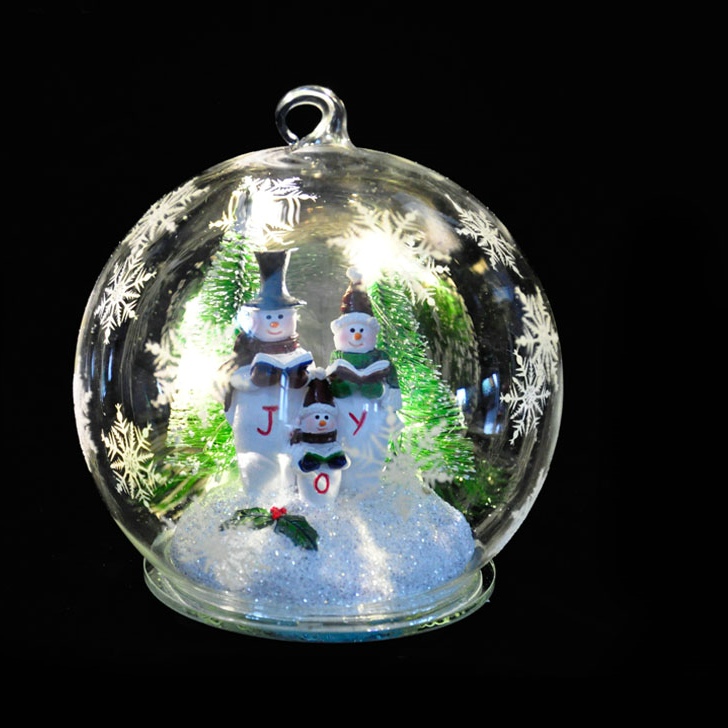 LED Glass Ball Resin Christmas Ornament