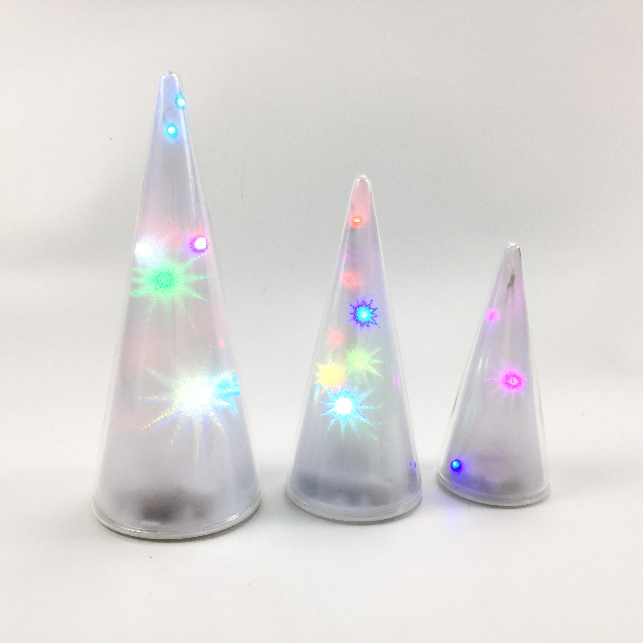 LED Glass Christmas Tree with Laser Paper Decor