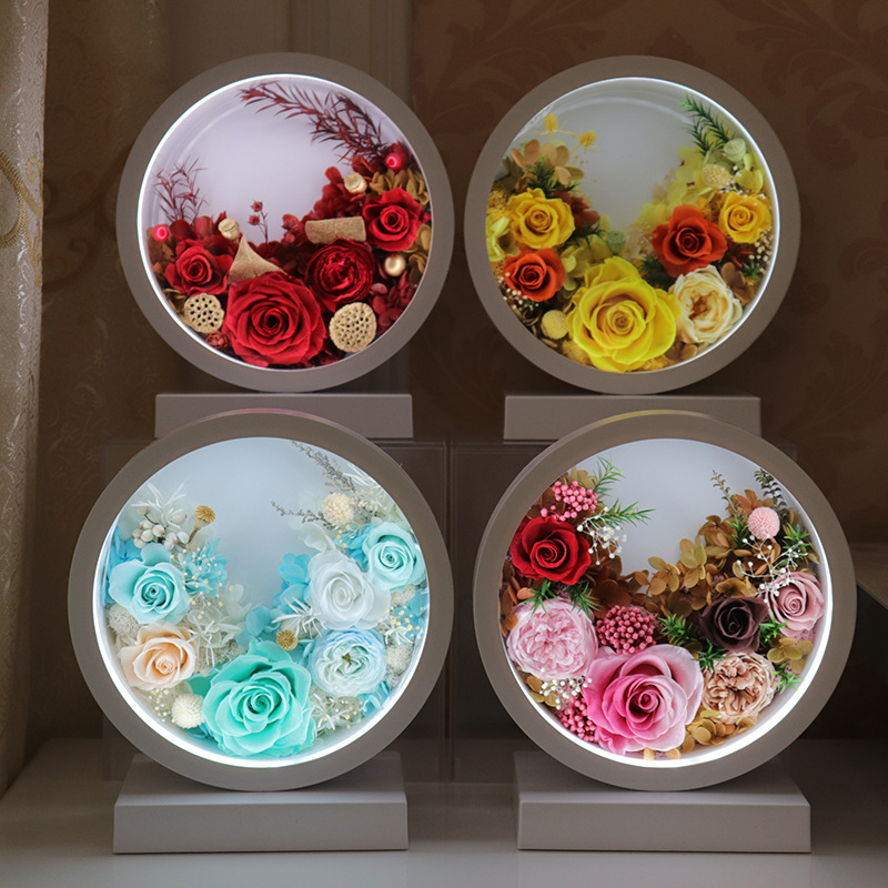 Preserved Flower Glass Desk Lamp