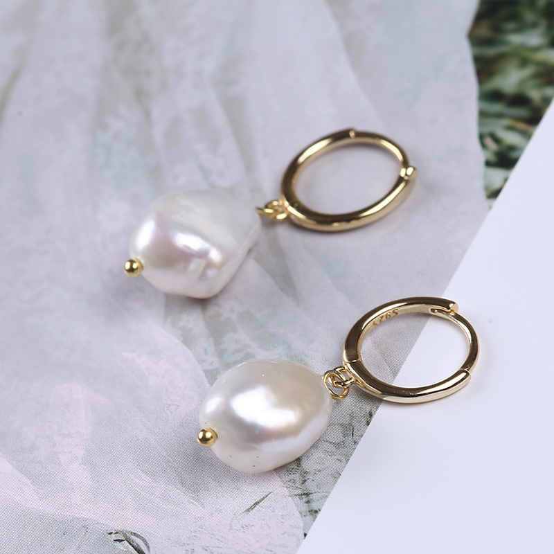 Freshwater Pearl Earrings with Sterling Silver Hooks