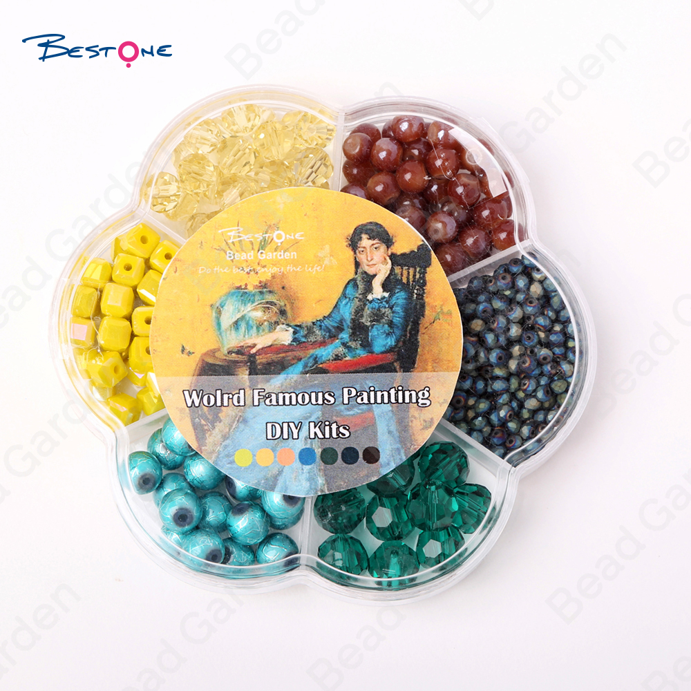 Glass Beads DIY Kit 425 Pieces Assorted Colors