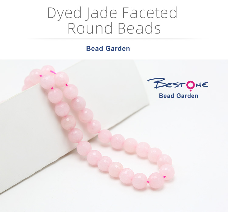 10mm Pink Jade Faceted Round Beads for Jewelry Making
