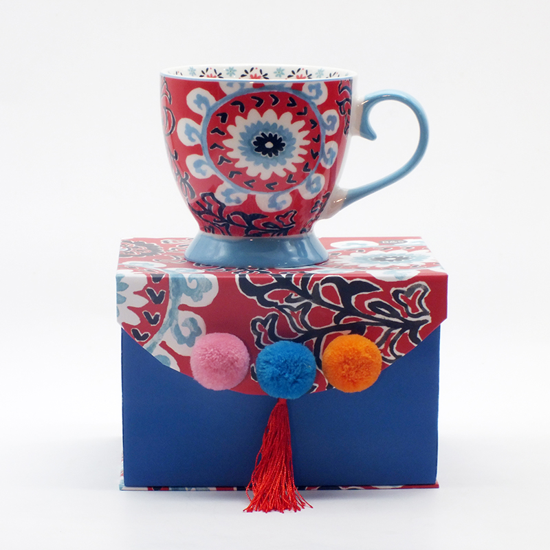 Gift Box with Ethnic Design Ceramic Mug