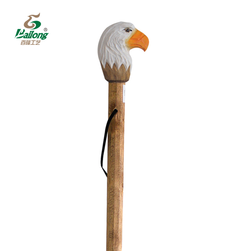 Factory Custom Painted Wooden Carved Animal Walking Stick