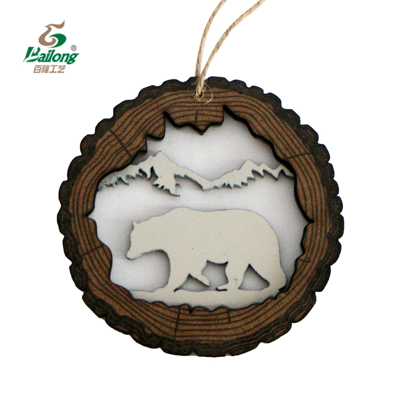 Customizable Cut-Out Wood Look Ornament