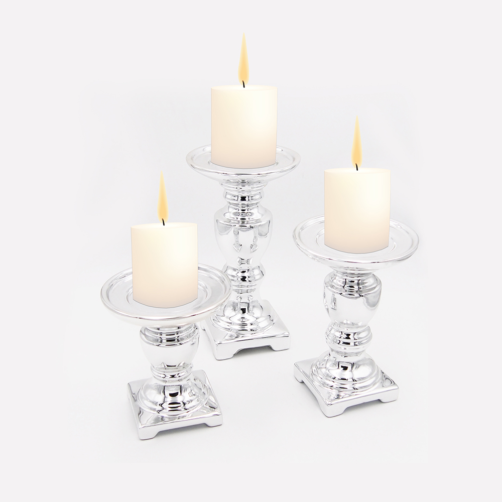3-Piece Ceramic Candle Holder Set