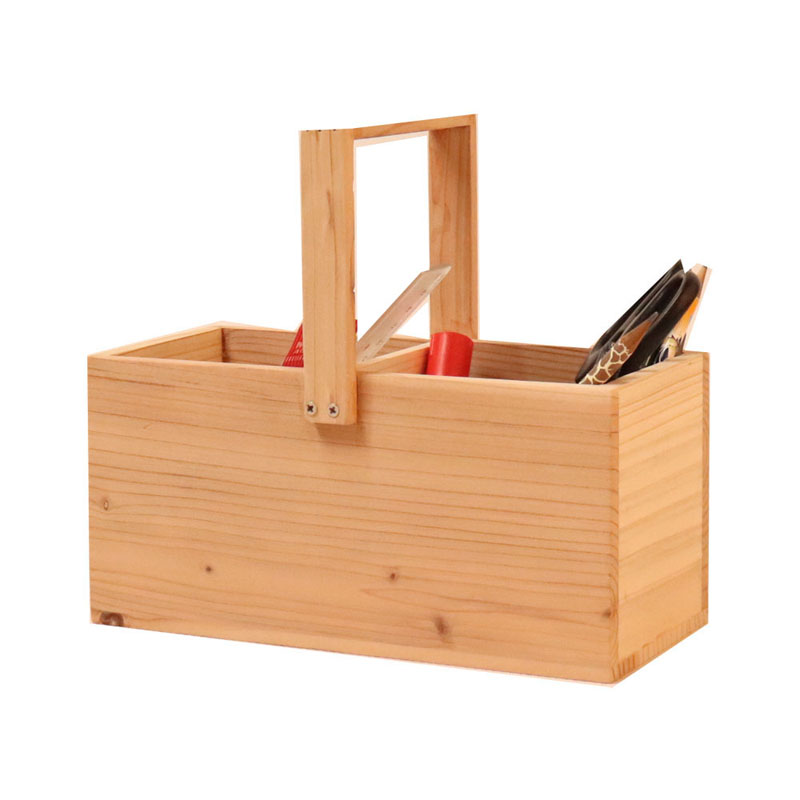 Pine Storage Wooden Box with Handle