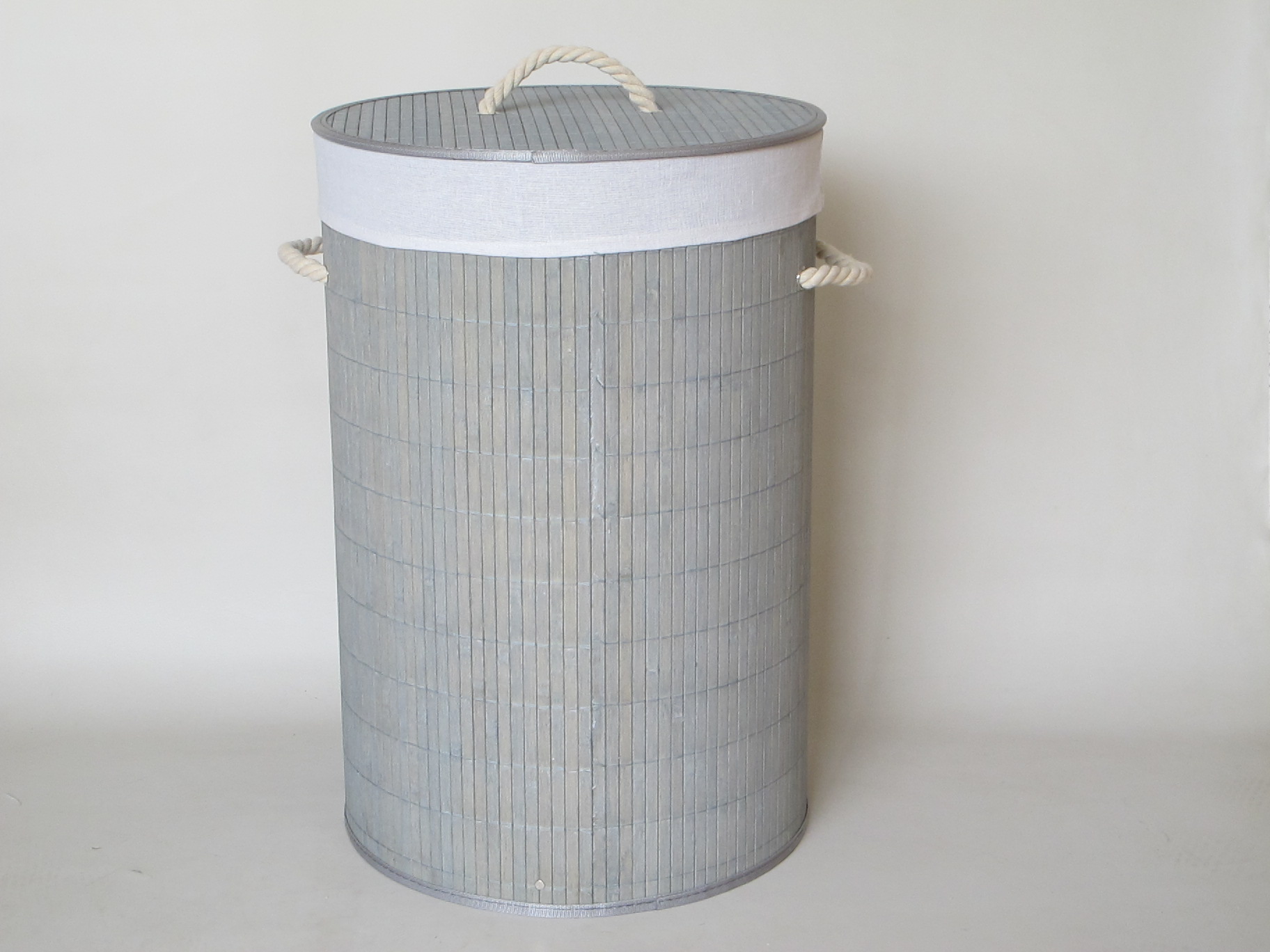 Collapsible Bamboo Laundry Hamper with Washable Liner