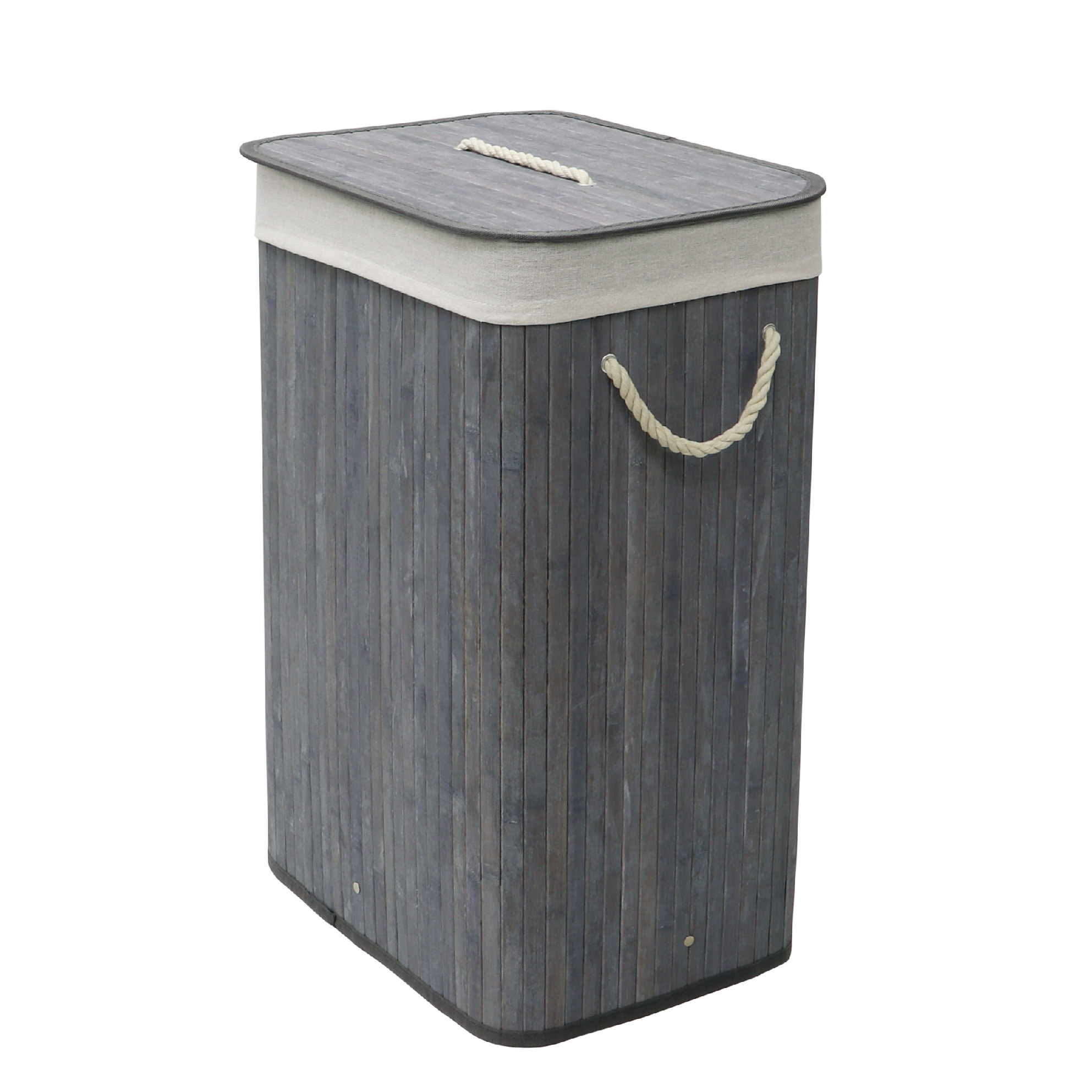 Foldable Rectangular Bamboo Laundry Hamper