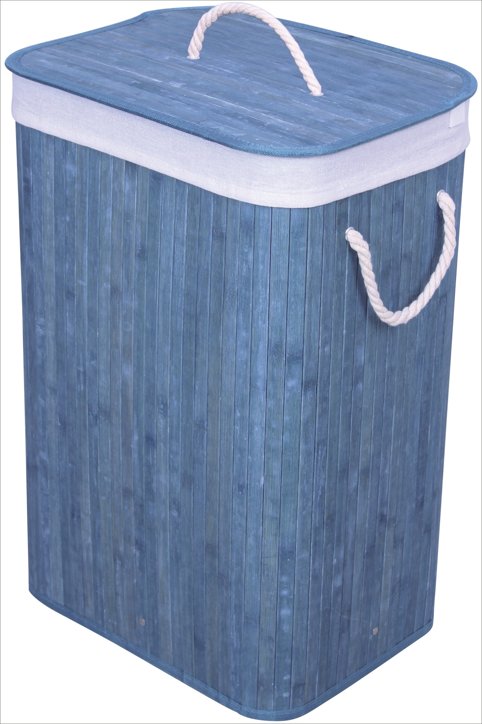 Rectangular Bamboo Laundry Hamper with Removable Liner