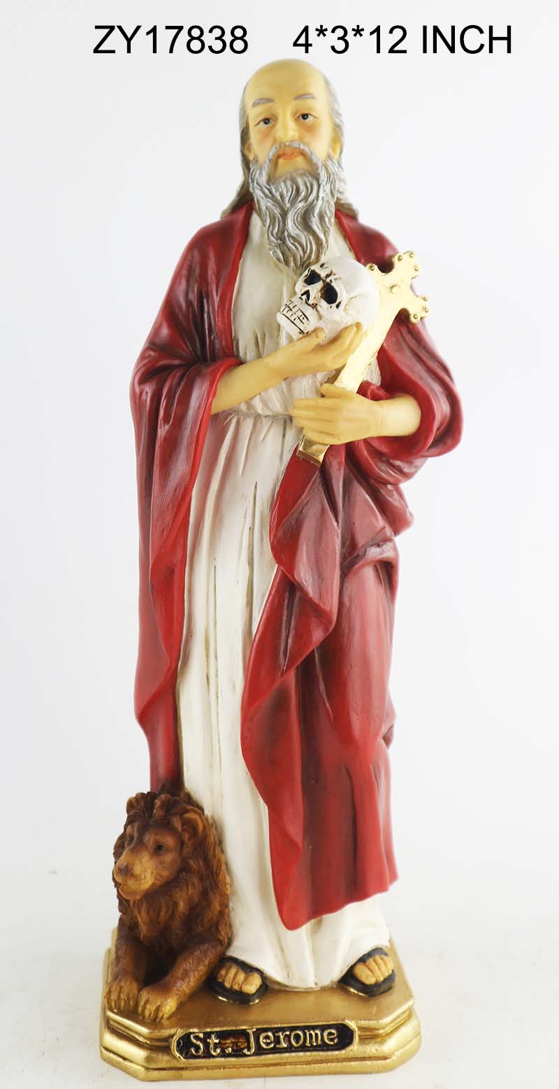 San Geronimo Hand-Painted Resin Statue
