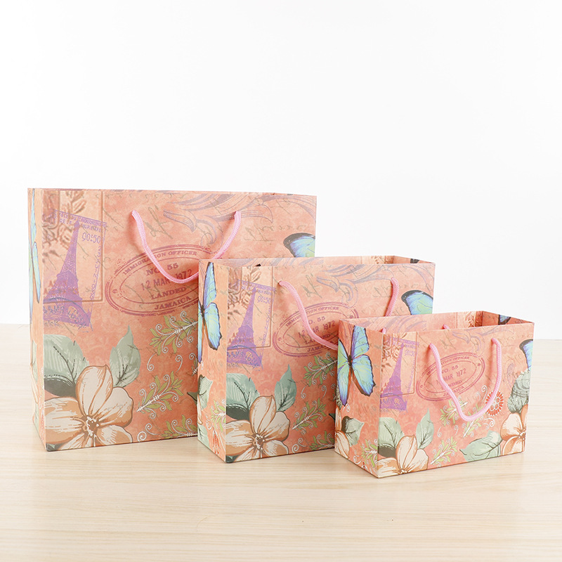 Custom Print Logo Fancy Paper Gift Bag for Jewelry