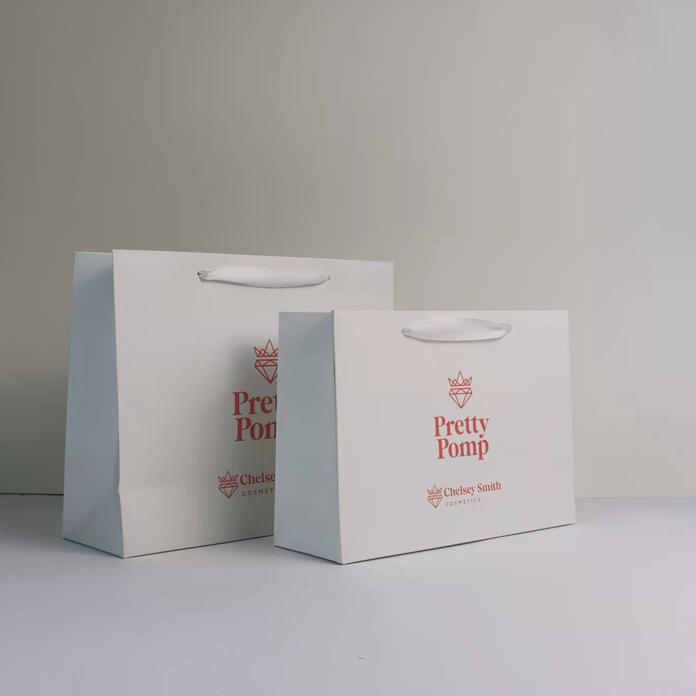 Custom Logo Girl Gift Clothing White Shopping Paper Bag