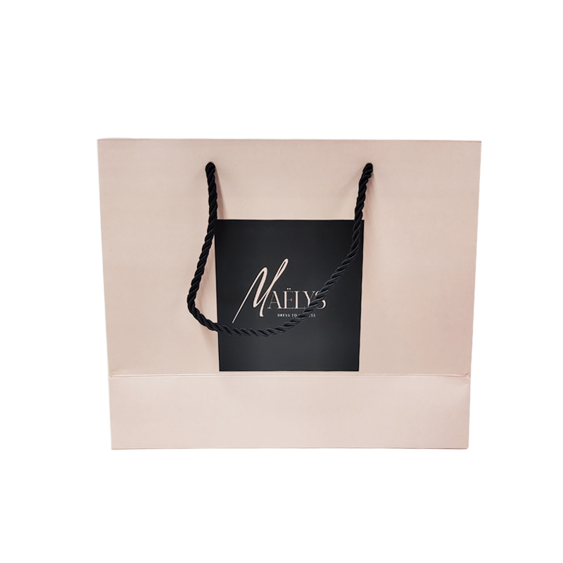 Custom Printed Logo Pink Luxury Paper Shopping Bag