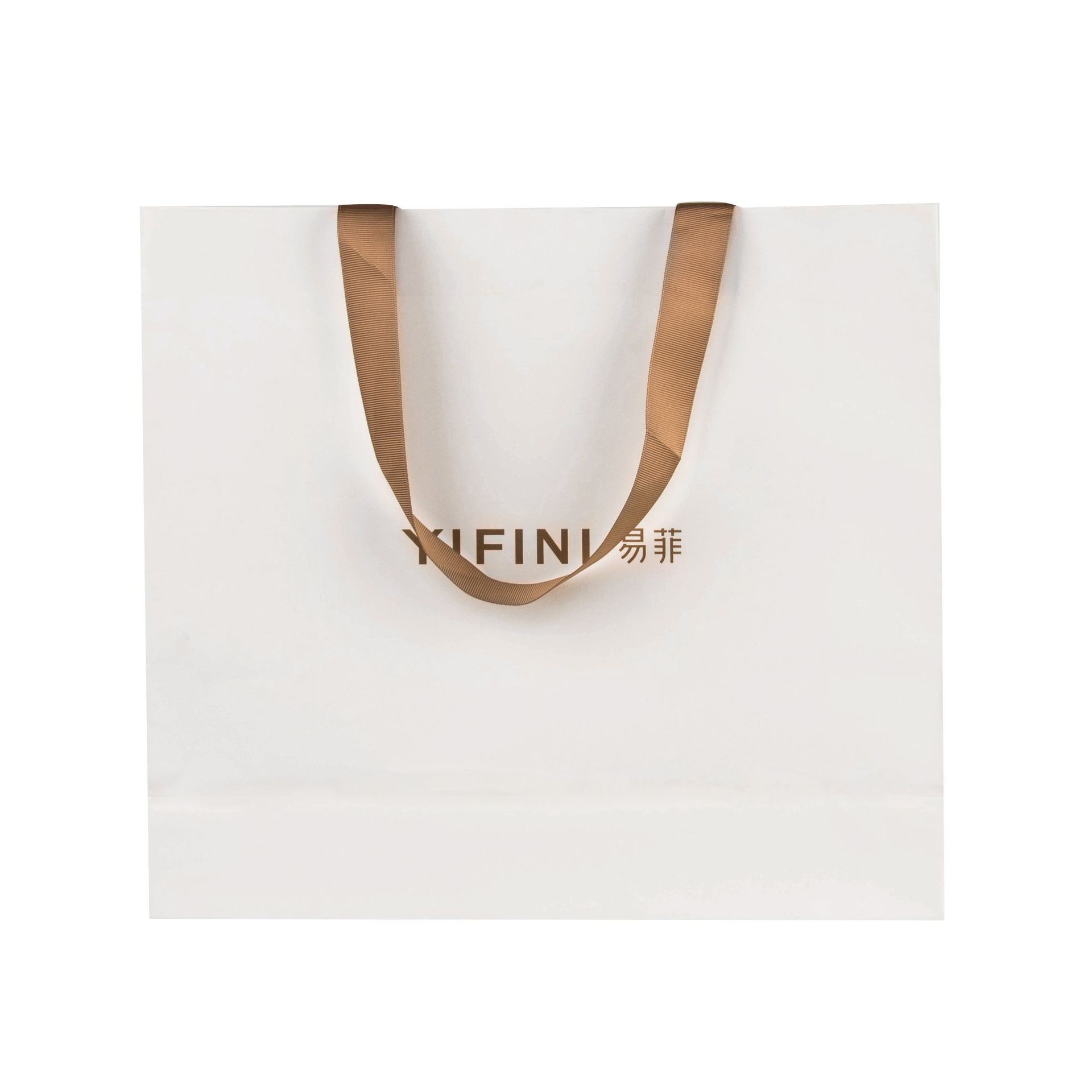 Custom Paper Shopping Bags with Gold Logo
