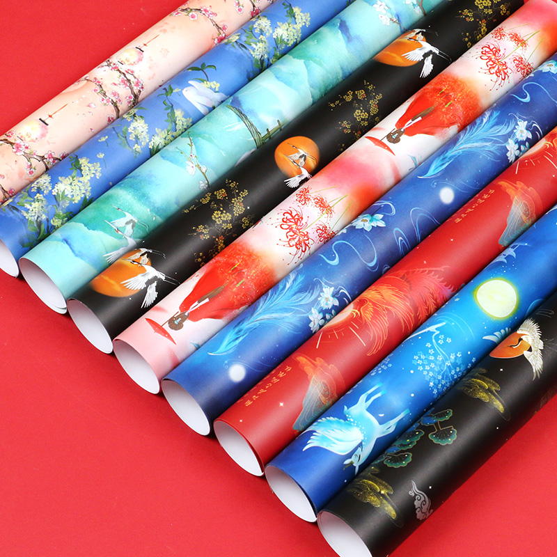 Custom Chinese Flower Birthday Festival Gift Wrapping Tissue Paper