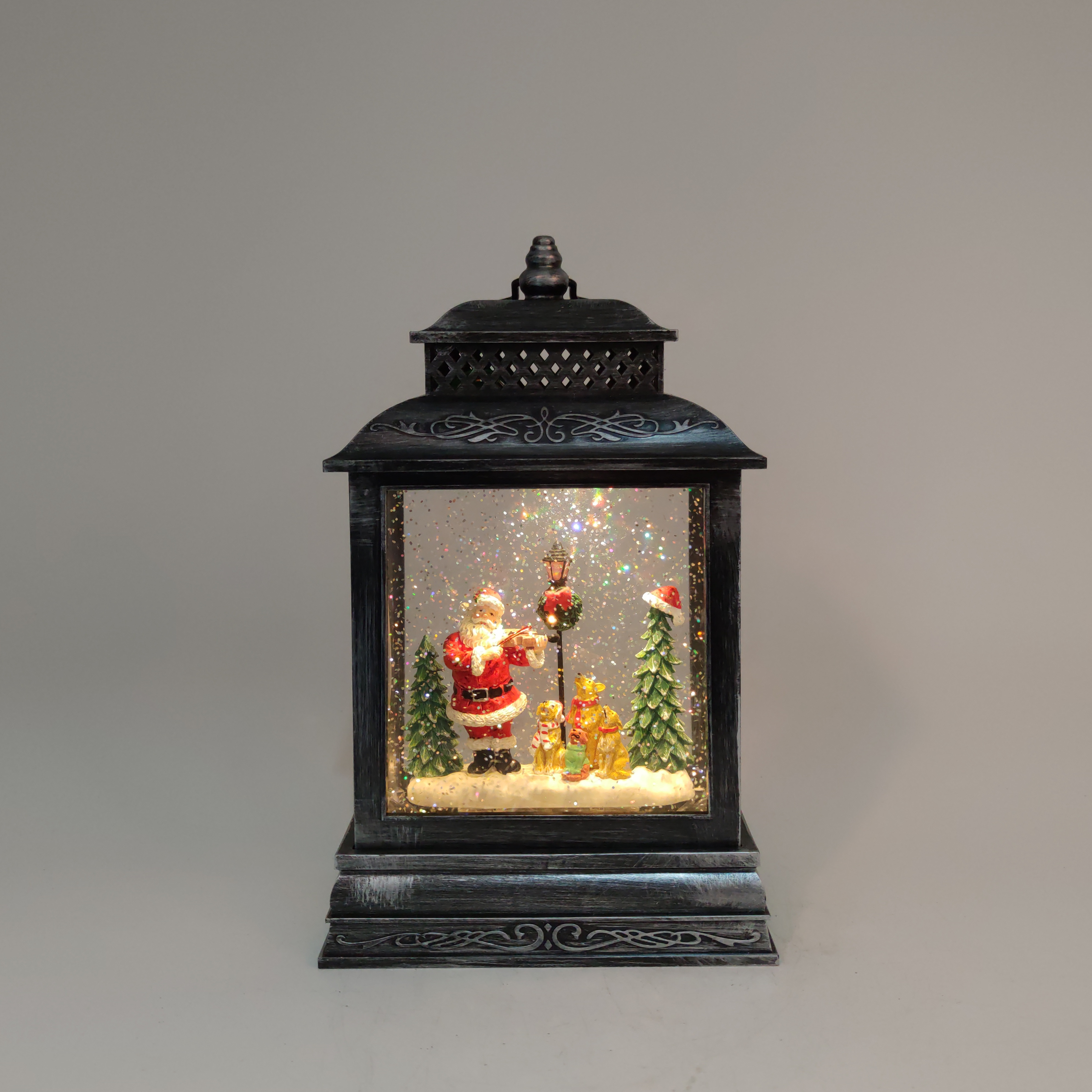Water-Filled Christmas Glass Lamp Table Decor
