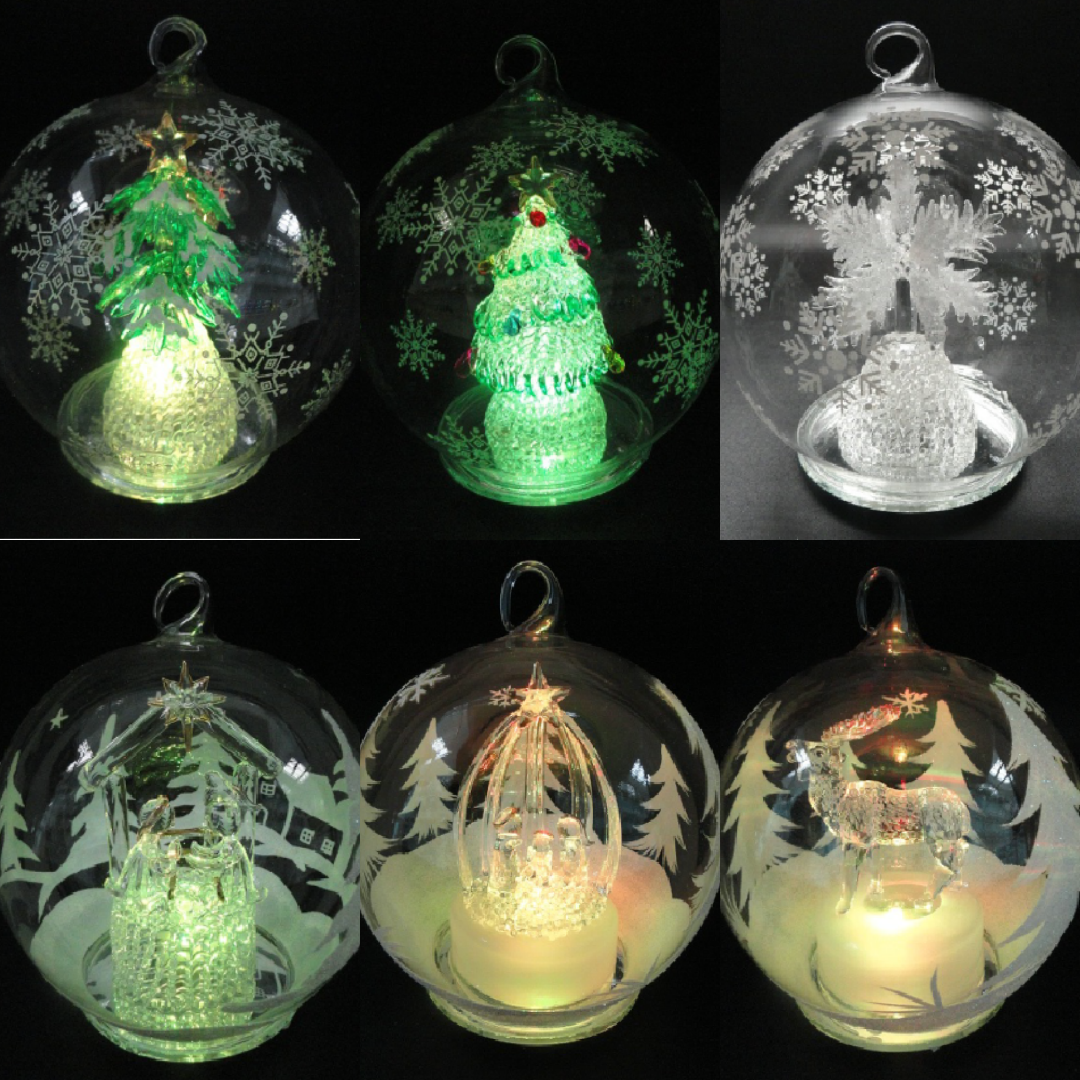 Christmas Glass Ball LED Light Tree Hanging Bauble