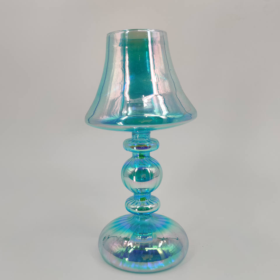 Battery-Operated Vintage Glass LED Table Lamp