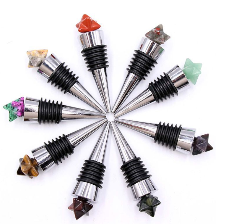 Merkaba Star Labradorite Wine Stopper