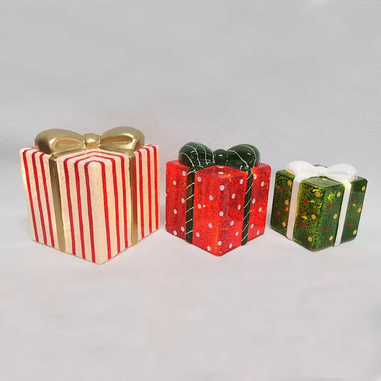 Colorful Stripe Polka Dot LED Glass Gift Box