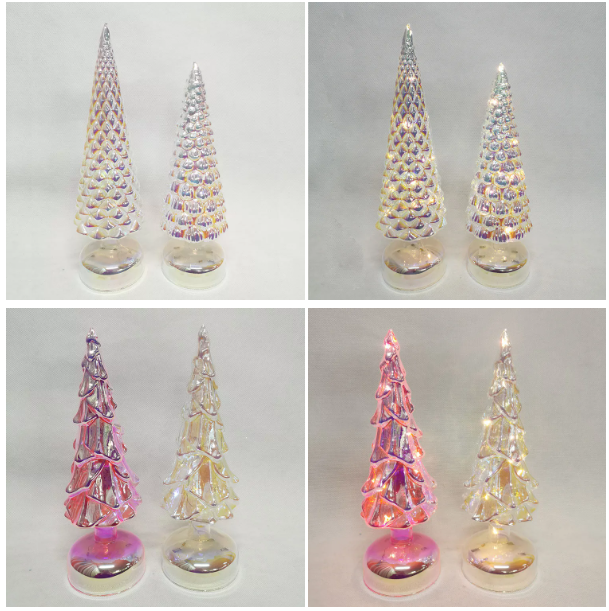 Multi-Layer Glass LED Christmas Tree Desktop Ornament
