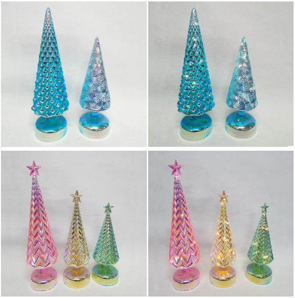Multi-Layer Glass LED Christmas Tree Desktop Ornament