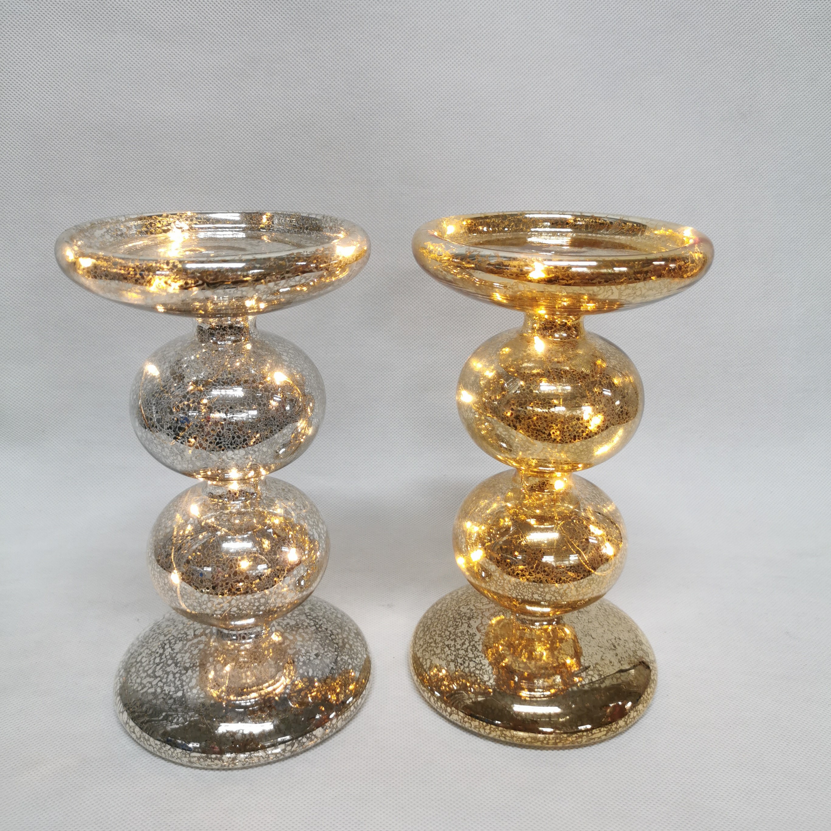 LED Glass Candle Holder with Timer Function