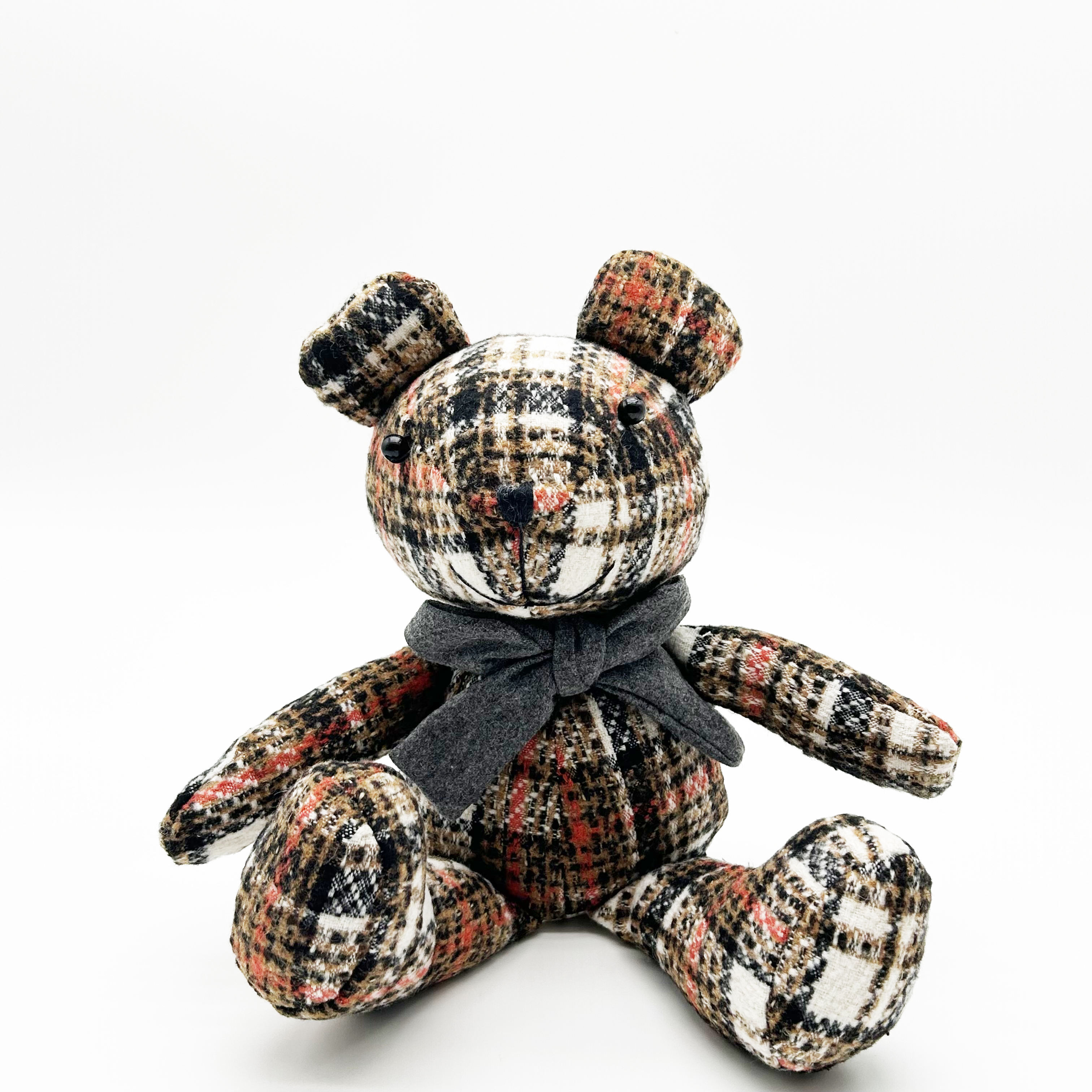 Flower Striped Scarf with Particle Bear Design