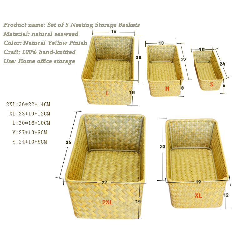 Handwoven Seagrass Storage Basket