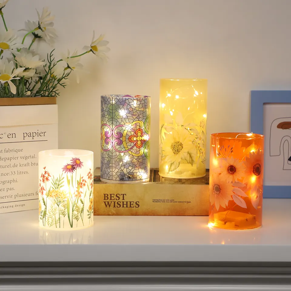 Glass Cylinder LED String Light Christmas Decoration