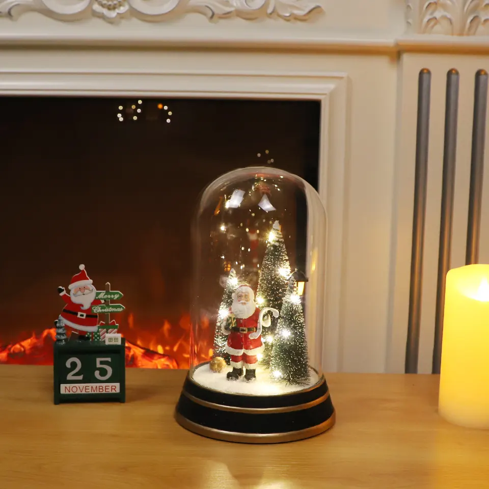 Christmas Glass Dome Light with Personalized Holiday Gift