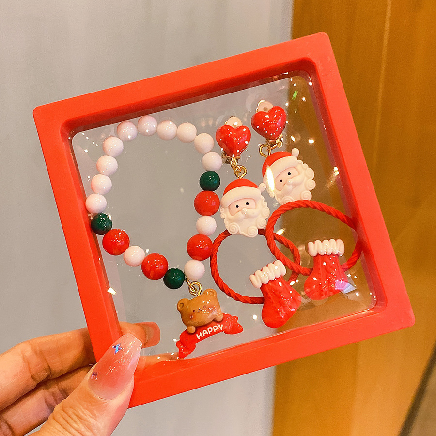 Christmas Five-Piece Alloy and Acrylic Set