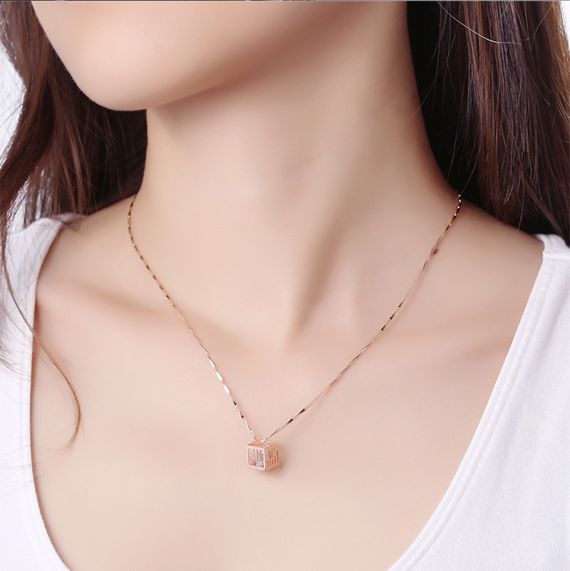 Silver Morse Code Letters Euro-American Style Necklace
