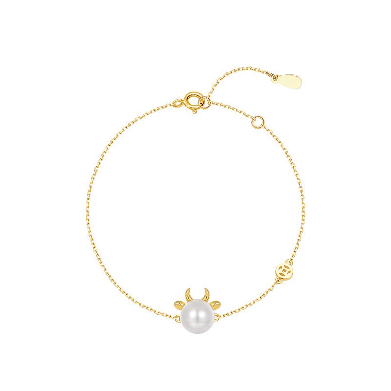 925 Sterling Silver Pearl Zodiac Transfer Bead Bracelet