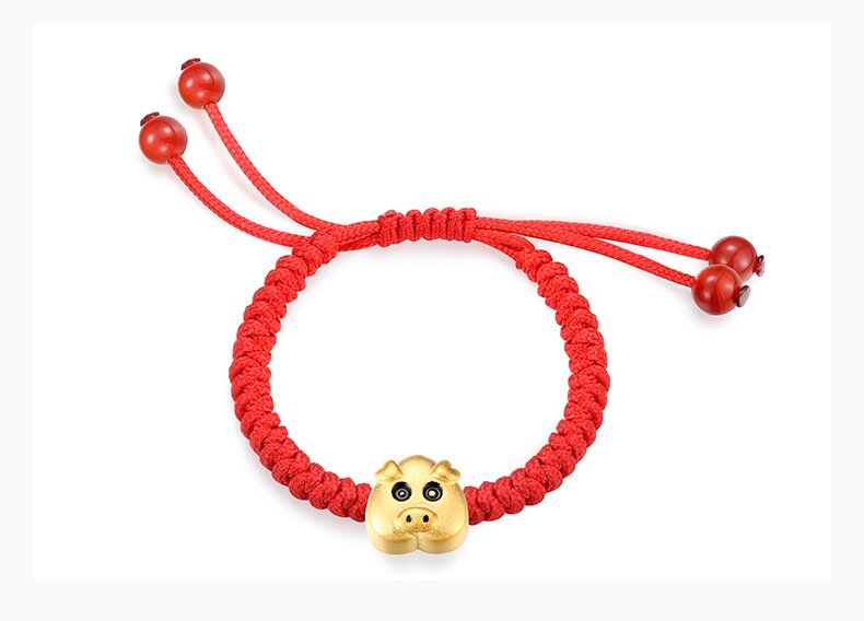 S925 Sterling Silver Red Rope Zodiac Rat Bracelet