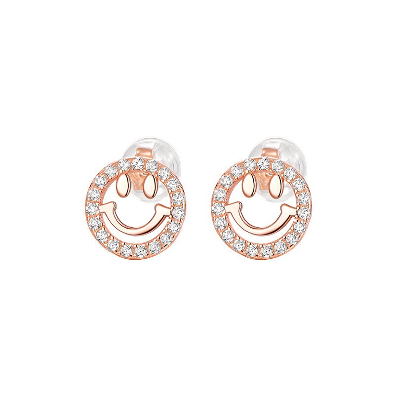 S925 Sterling Silver Smile Earrings Korean Style